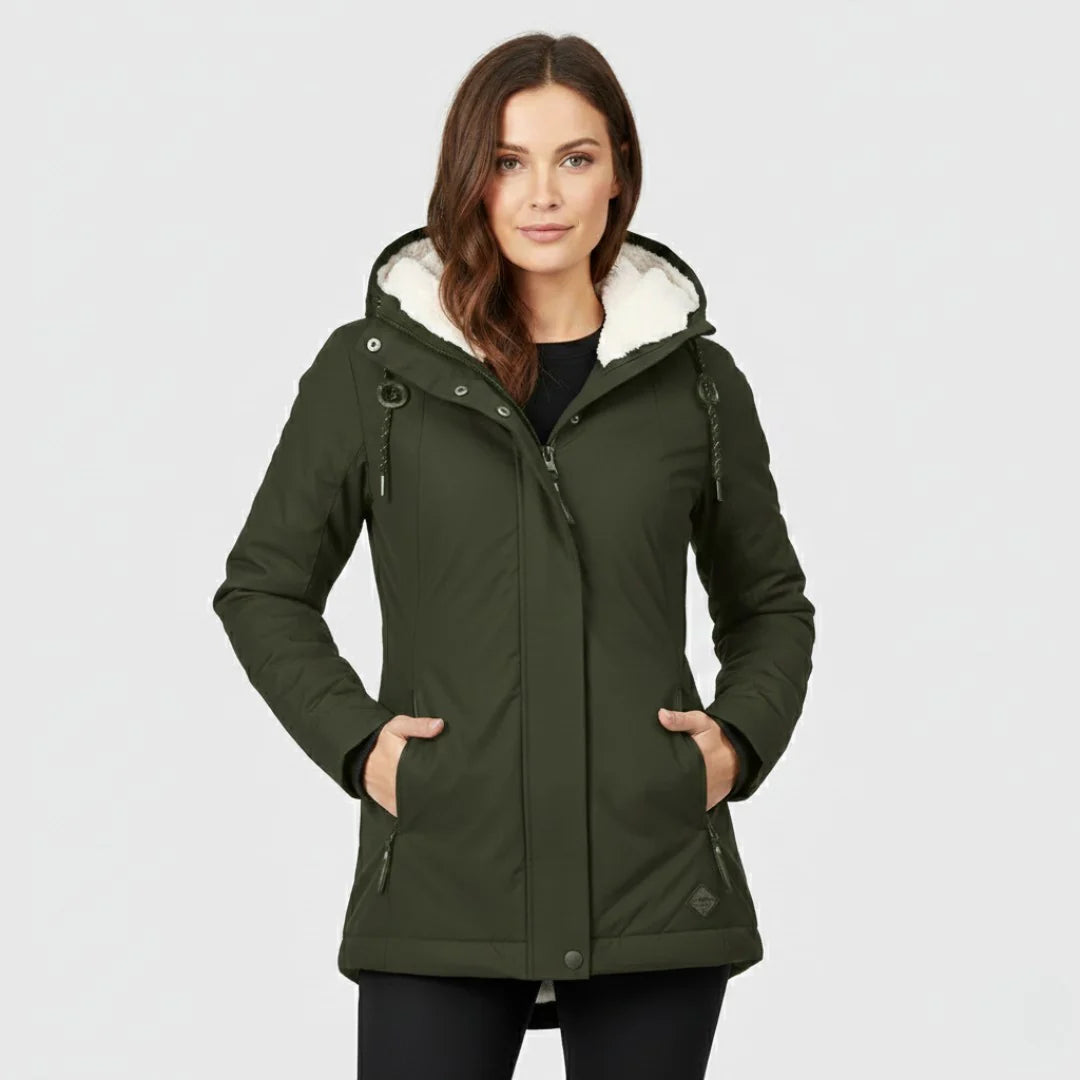 Płaszcz damski bawełniany z kapturem