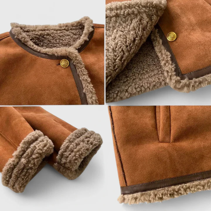 Damska kurtka zimowa ocieplana z kożuchem