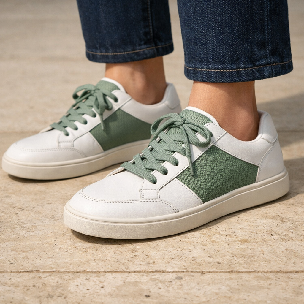 Der Weiß-Grüne Court-Sneaker - Image 1