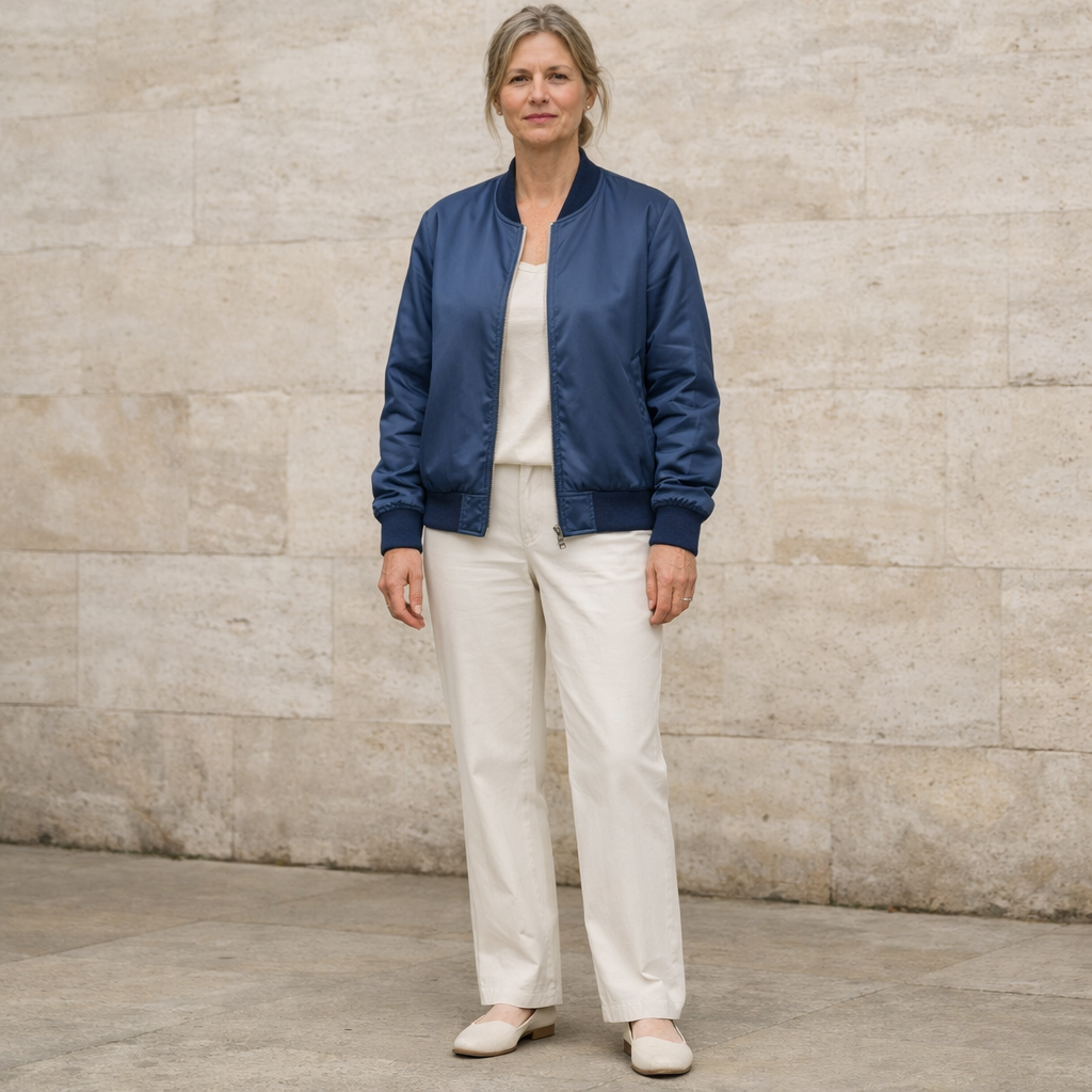Die Blaue Satin-Bomberjacke - Image 1